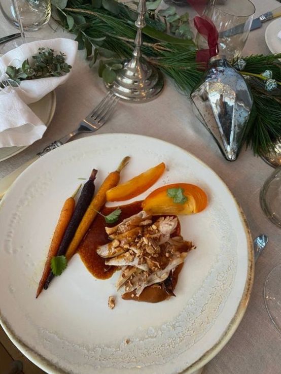 Seasonal dish plated in the Happyopenroad dining room