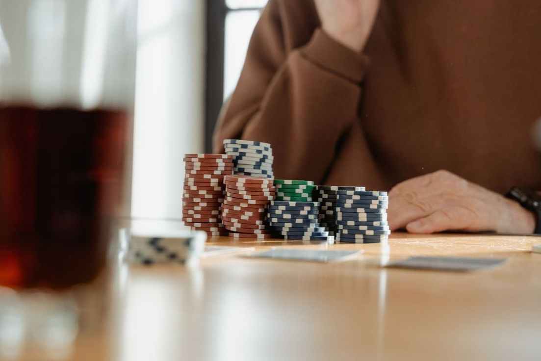 Stacks of game chips ready for the evening session