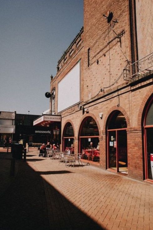 Restaurant street frontage with outdoor seating near O'Connell Street